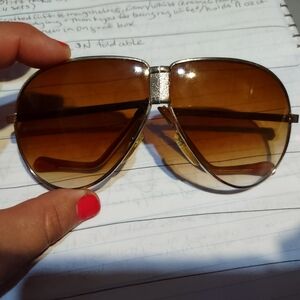 Fold & Zip By L&N Foldable Vintage Stylish Brown Sunglasses/One Size